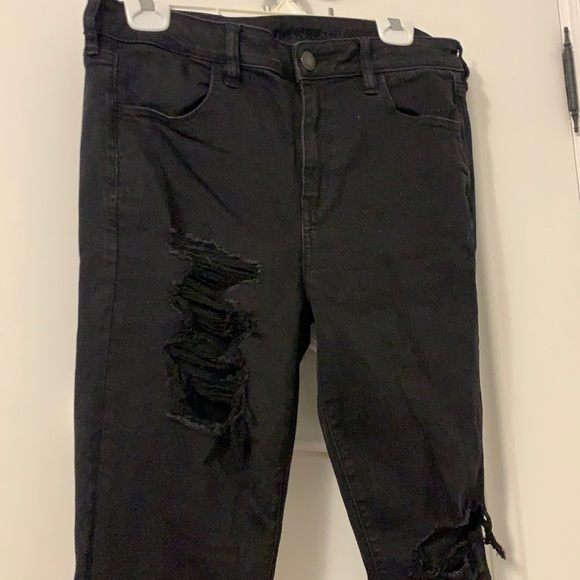American Eagle black ripped jeans